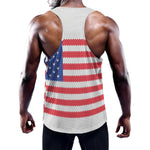 Knitted American Flag Print Training Tank Top