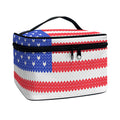 Knitted American Flag Print Travel Makeup Bag