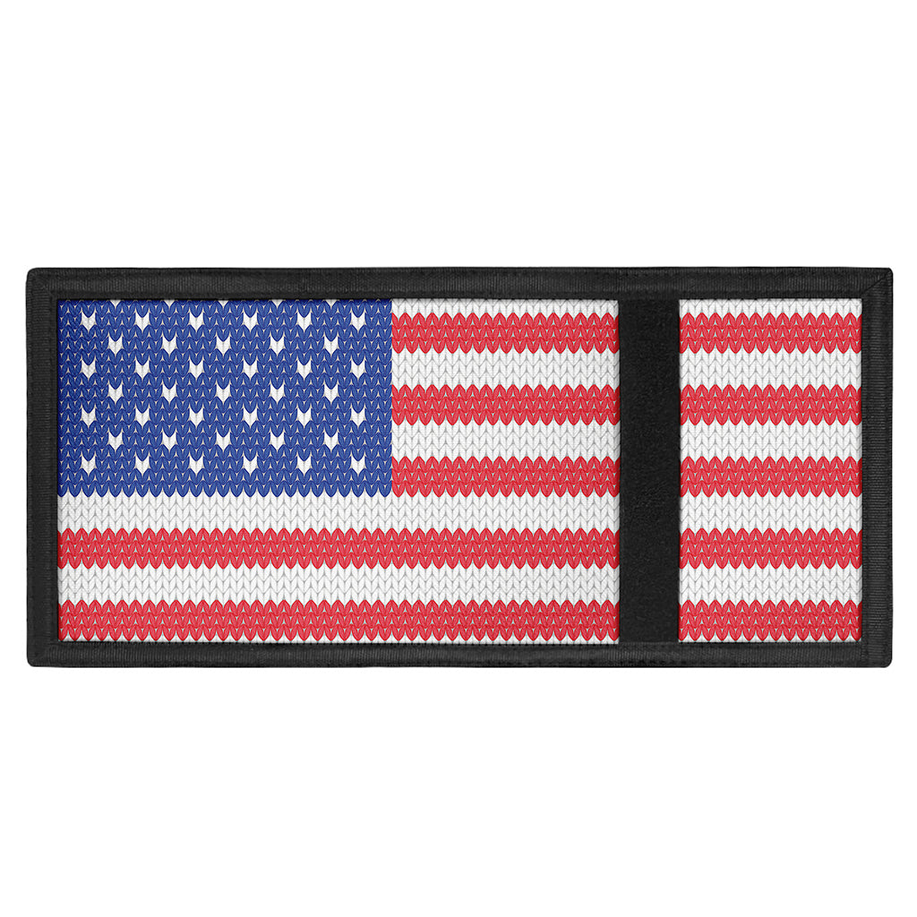 Knitted American Flag Print Trifold Wallet