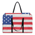 Knitted American Flag Print Utility Tote Bag