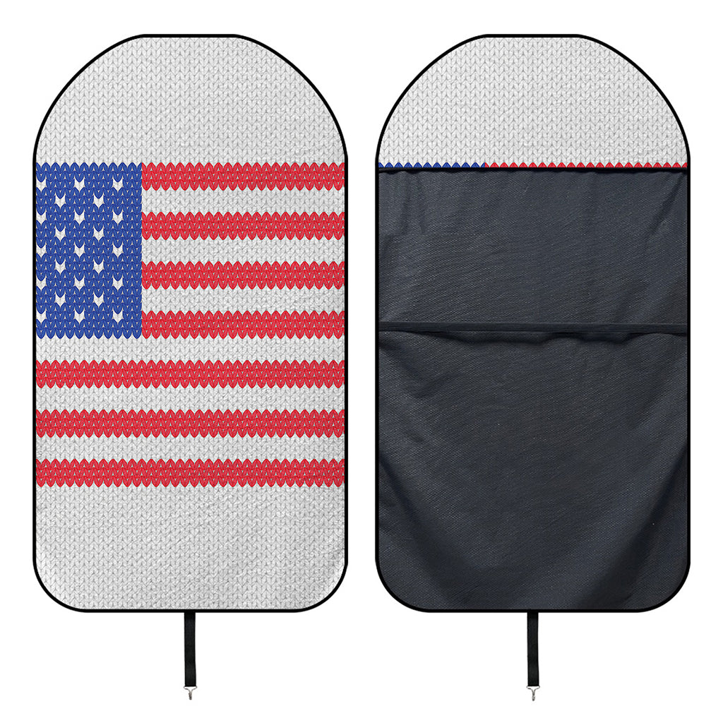 Knitted American Flag Print Waterproof Car Seat Cover