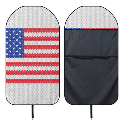 Knitted American Flag Print Waterproof Car Seat Cover
