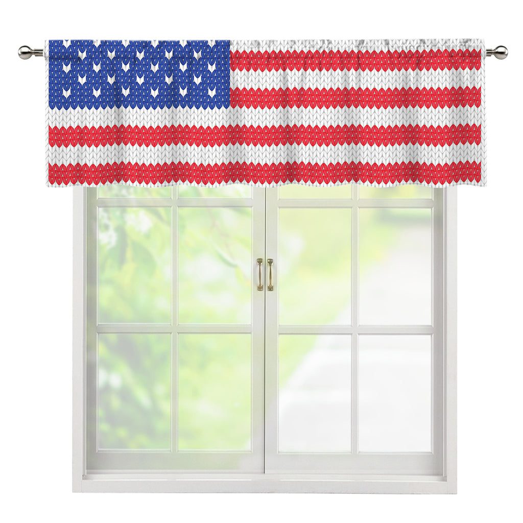 Knitted American Flag Print Window Valance