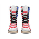 Knitted American Flag Print Winter Boots
