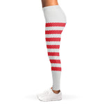 Knitted American Flag Print Women's Leggings