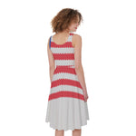 Knitted American Flag Print Women's Sleeveless Dress