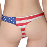 Knitted American Flag Print Women's Thong