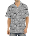 Knitted Raccoon Pattern Print Aloha Shirt