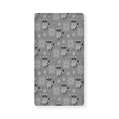 Knitted Raccoon Pattern Print Baby Crib Sheet
