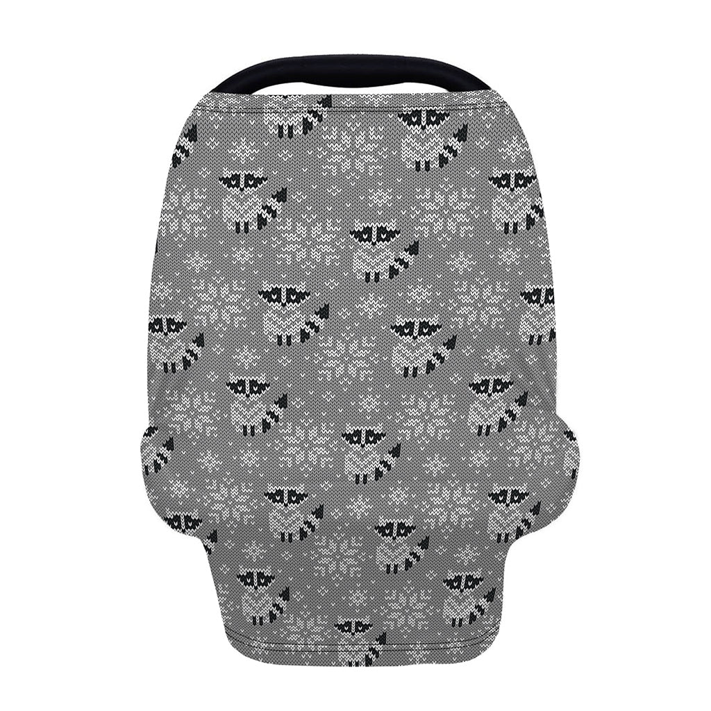 Knitted Raccoon Pattern Print Baby Seat Cover