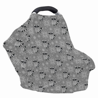 Knitted Raccoon Pattern Print Baby Seat Cover