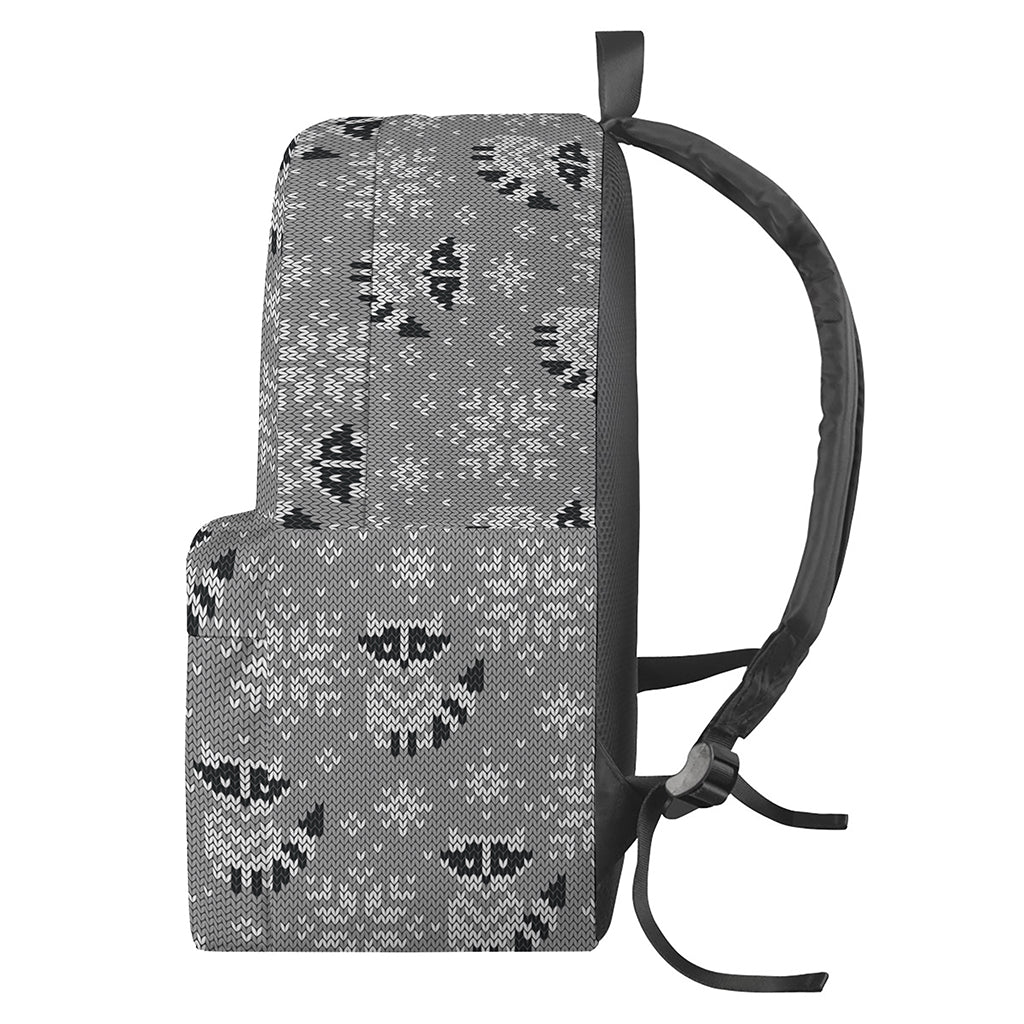 Knitted Raccoon Pattern Print Backpack