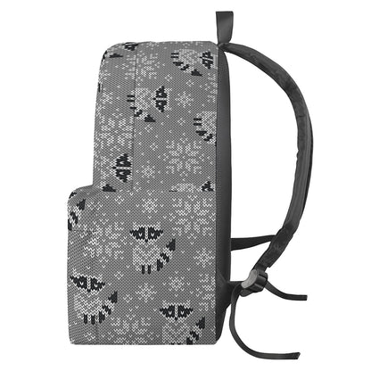 Knitted Raccoon Pattern Print Backpack