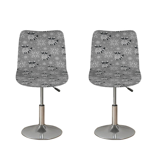 Knitted Raccoon Pattern Print Bar Stool Covers