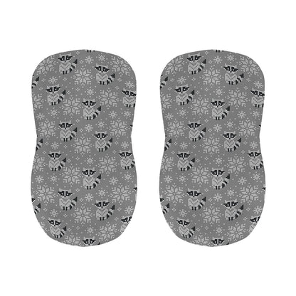 Knitted Raccoon Pattern Print Bar Stool Covers