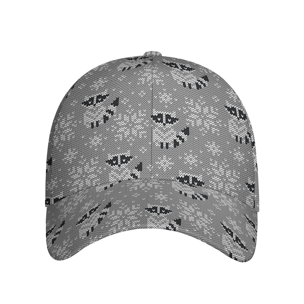 Knitted Raccoon Pattern Print Baseball Cap