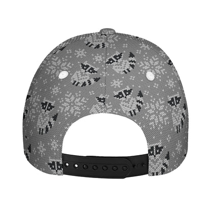 Knitted Raccoon Pattern Print Baseball Cap
