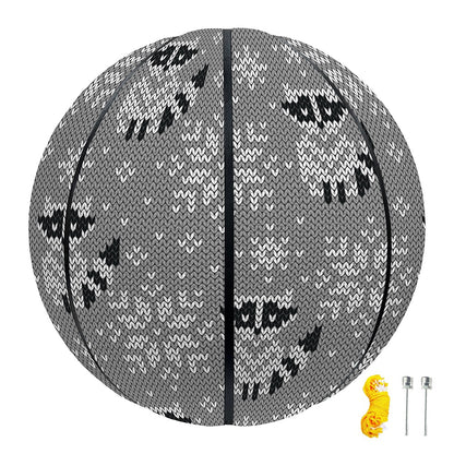 Knitted Raccoon Pattern Print Basketball