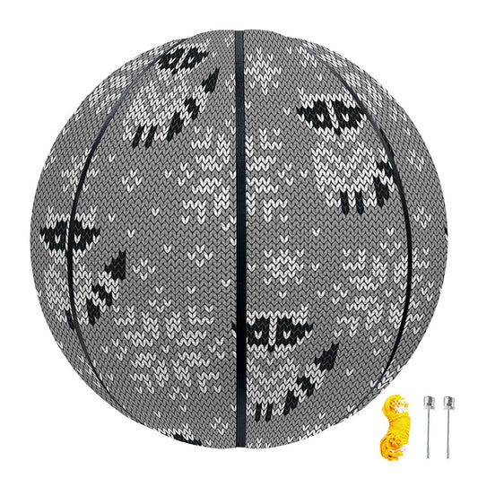 Knitted Raccoon Pattern Print Basketball