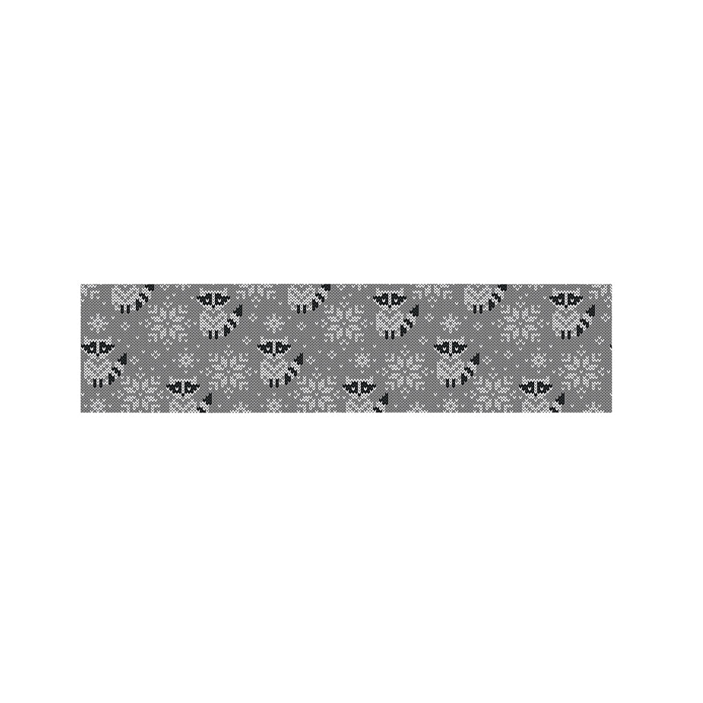 Knitted Raccoon Pattern Print Bed Runner