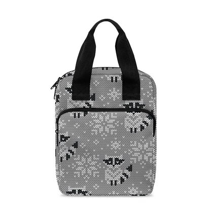 Knitted Raccoon Pattern Print Bible Tote Bag