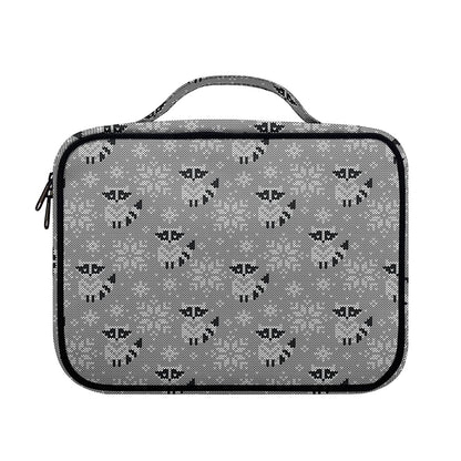 Knitted Raccoon Pattern Print Briefcase Bible Bag