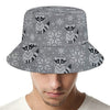 Knitted Raccoon Pattern Print Bucket Hat