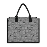 Knitted Raccoon Pattern Print Canvas Tote Bag