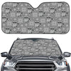 Knitted Raccoon Pattern Print Car Windshield Sun Shade