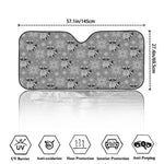 Knitted Raccoon Pattern Print Car Windshield Sun Shade