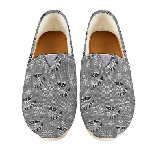Knitted Raccoon Pattern Print Casual Shoes