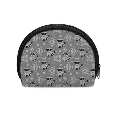 Knitted Raccoon Pattern Print Coin Purse