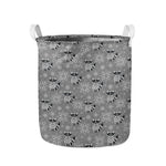 Knitted Raccoon Pattern Print Collapsible Laundry Basket