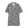 Knitted Raccoon Pattern Print Cotton Hawaiian Shirt