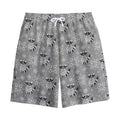 Knitted Raccoon Pattern Print Cotton Shorts