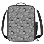 Knitted Raccoon Pattern Print Crossbody Lunch Bag