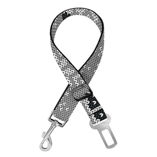 Knitted Raccoon Pattern Print Dog Seat Belt