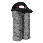 Knitted Raccoon Pattern Print Double Neoprene Wine Tote