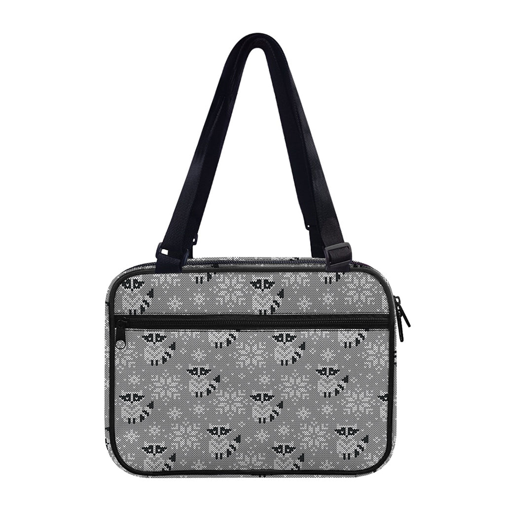 Knitted Raccoon Pattern Print Double Strap Bible Bag