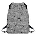Knitted Raccoon Pattern Print Drawstring Backpack