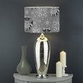 Knitted Raccoon Pattern Print Drum Lamp Shade