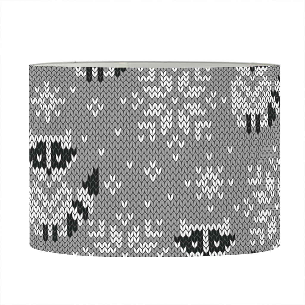 Knitted Raccoon Pattern Print Drum Lamp Shade