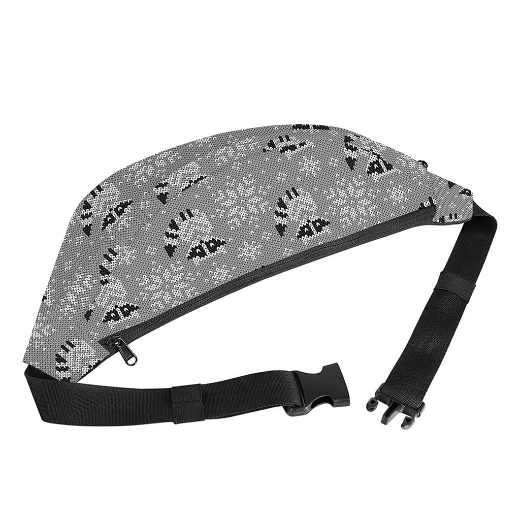 Knitted Raccoon Pattern Print Fanny Pack