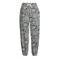 Knitted Raccoon Pattern Print Fleece Lined Knit Pants