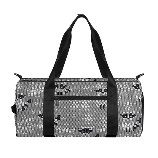 Knitted Raccoon Pattern Print Gym Bag