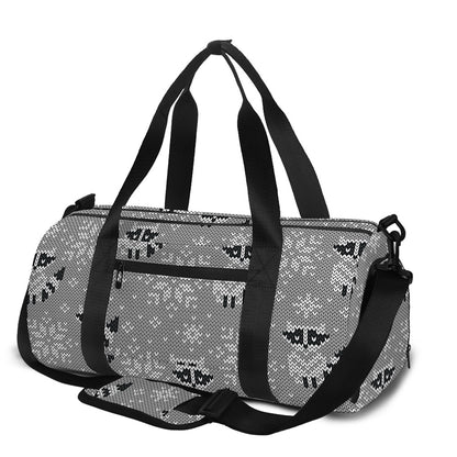 Knitted Raccoon Pattern Print Gym Bag