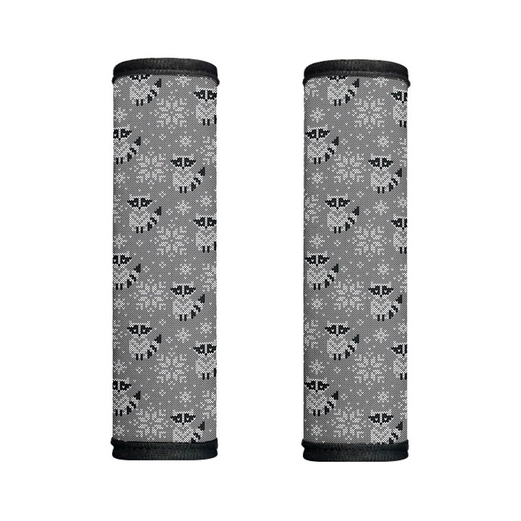 Knitted Raccoon Pattern Print Handle Covers