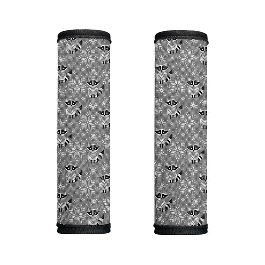 Knitted Raccoon Pattern Print Handle Covers
