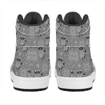 Knitted Raccoon Pattern Print High Top Leather Sneakers