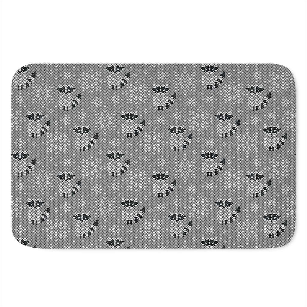 Knitted Raccoon Pattern Print Indoor Door Mat
